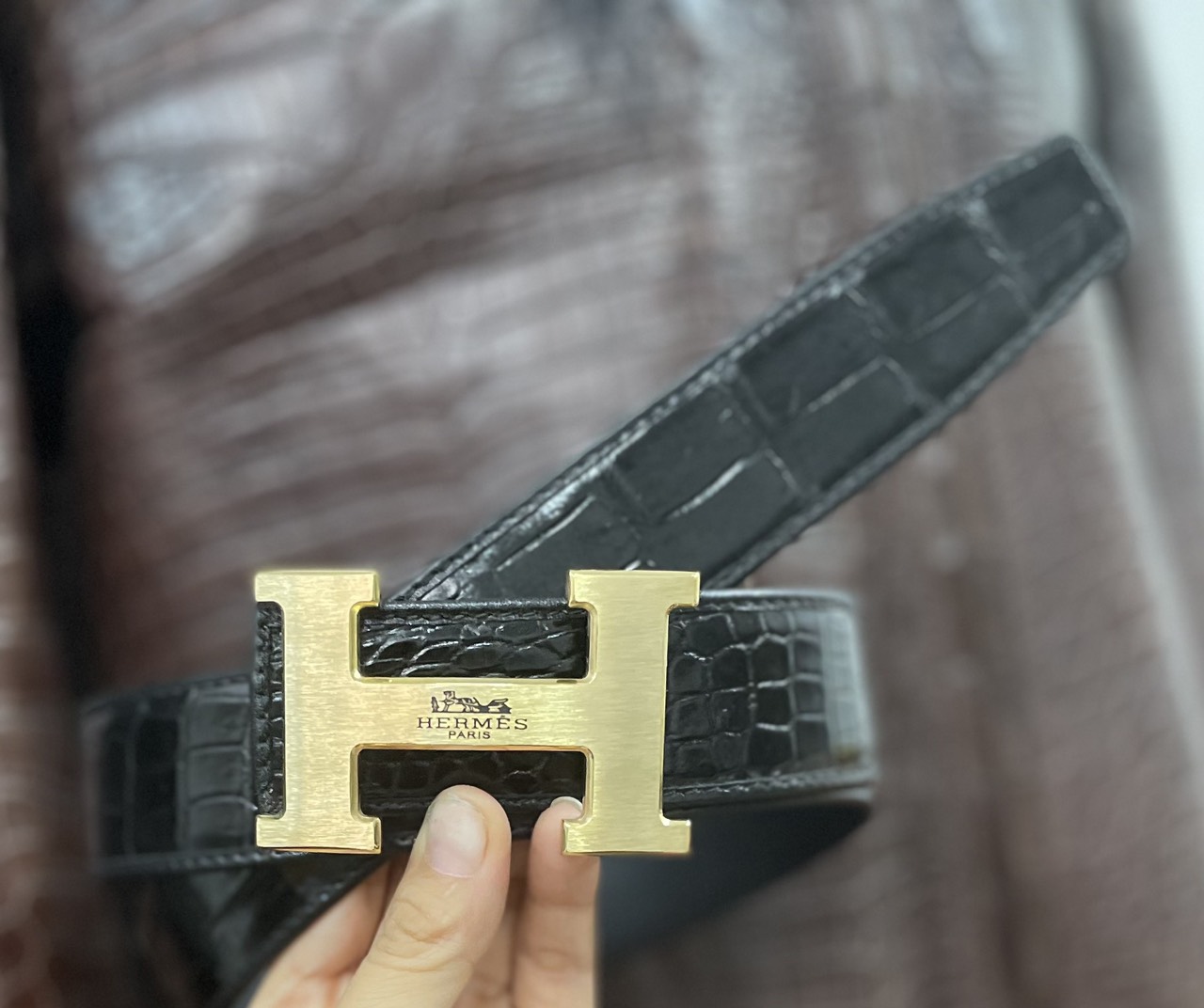 Dây lưng da cá sấu handmade