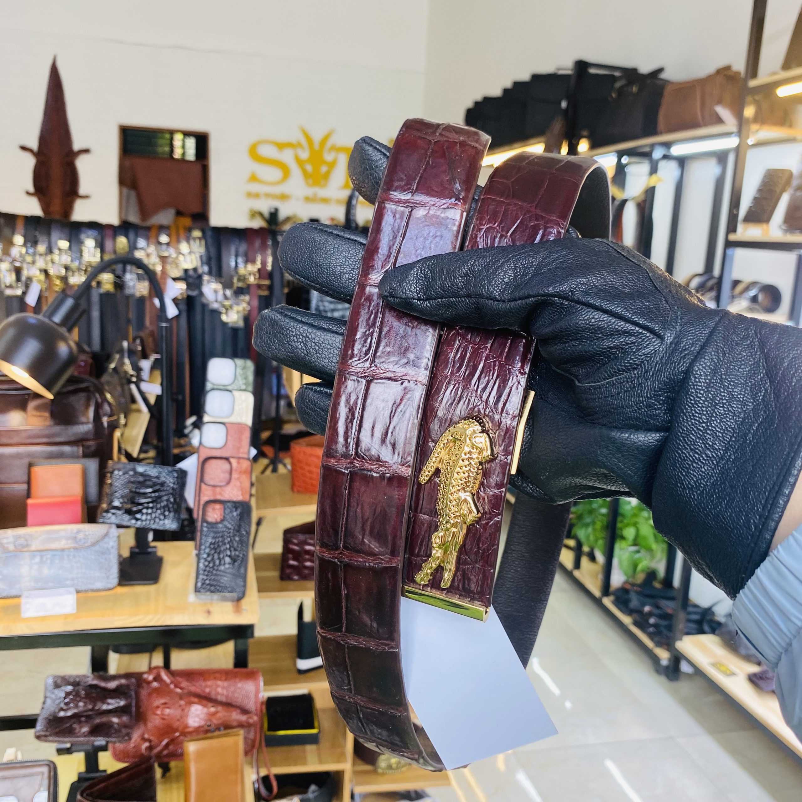 thắt lưng nam da cá sấu mặt khóa cao cấp quà tặng sếp